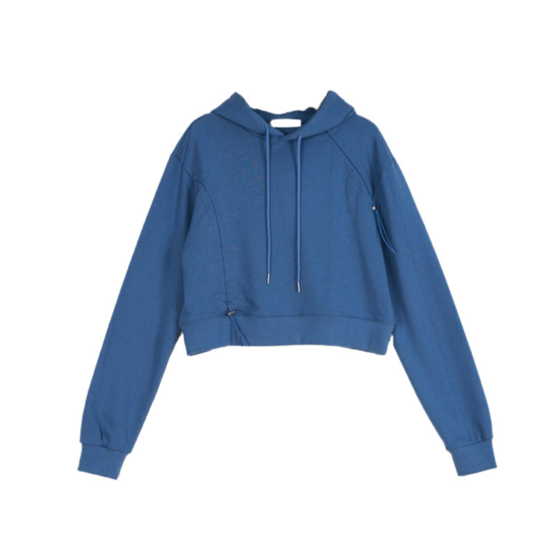 Damen Cropped Kapuzenpullover Verstellbarer Kordelzug Norvielle