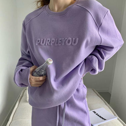 Damen Oversized Sweatshirt Lounge-Outfit Jogginghosen Norvielle - Norvielle