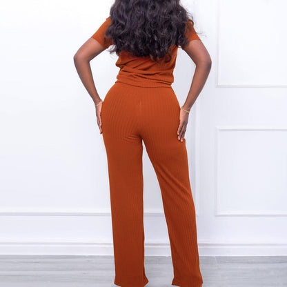 Damen Jumpsuit Hochgeschnitten Schlitz Norvielle