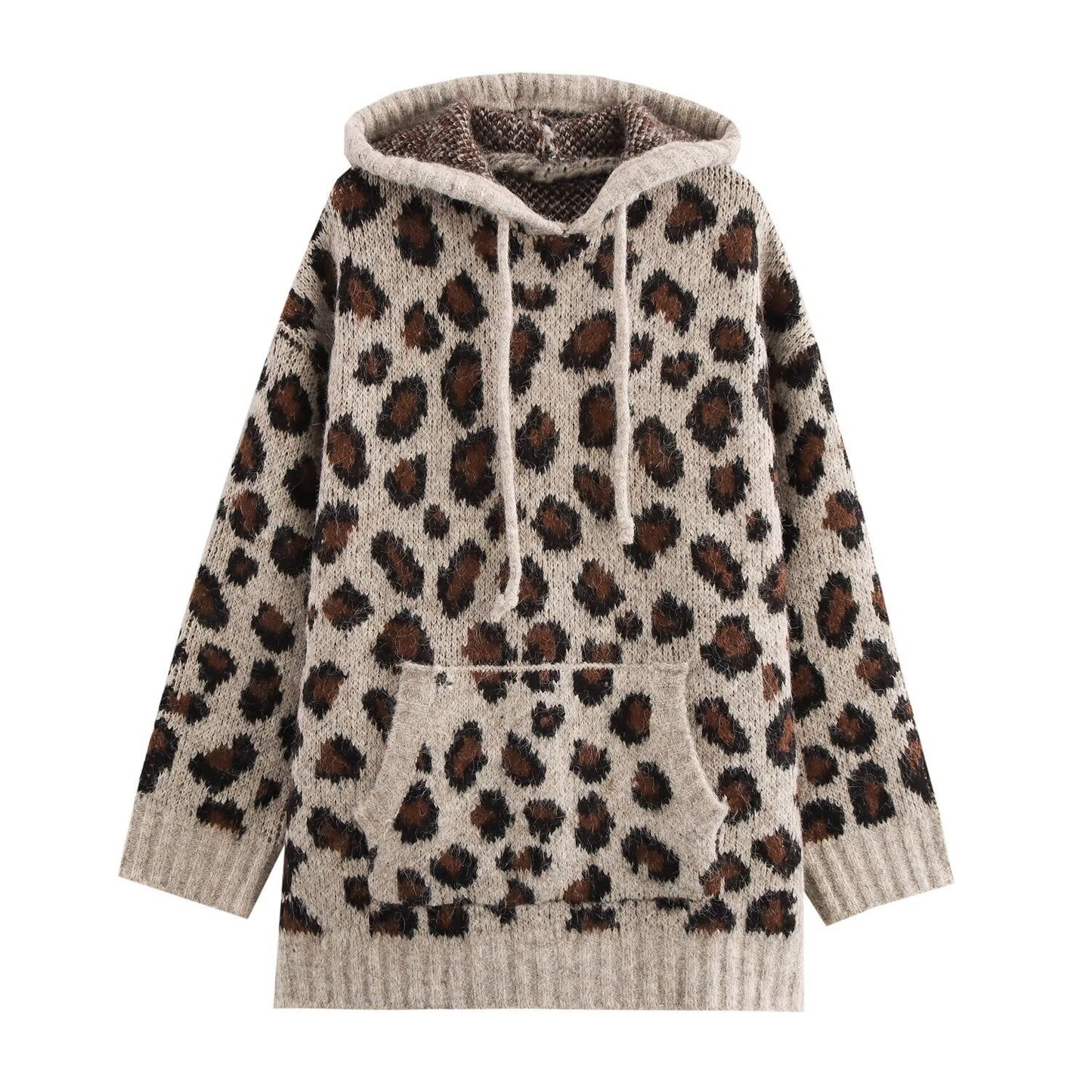 Damen Hoodie Kuschelig Animalmuster Norvielle
