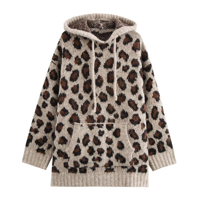 Damen Hoodie Kuschelig Animalmuster Norvielle