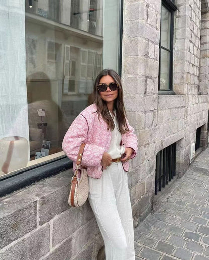 Damenjacke Rosa Gesteppt Patchwork