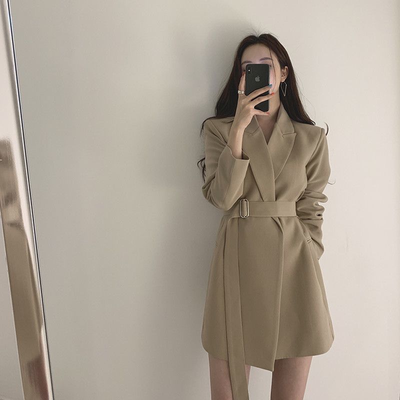 Damen Blazer-Kleid Tailliert Gürtel Norvielle - Norvielle