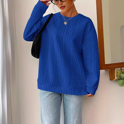 Damen Strickpullover Strukturierter Look Lässig Beige