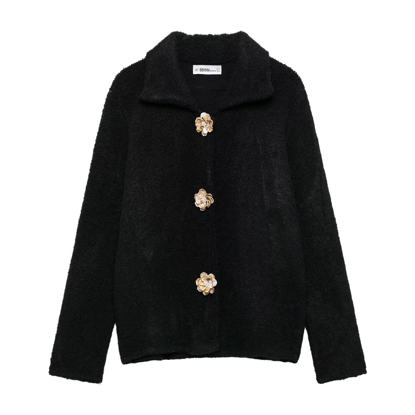Damen Fleecejacke Kuschelig Knopfleiste Norvielle