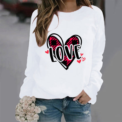 Damen Sweatshirt Herzdesign Lässig Norvielle