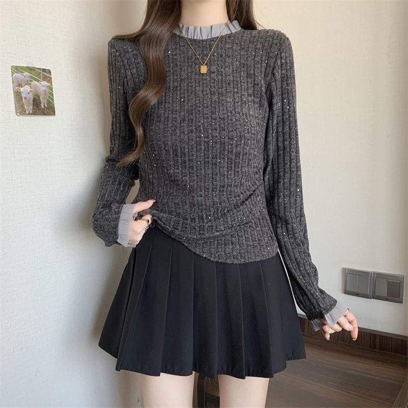 Damen Feinstrickpullover Eleganter Kragen Norvielle