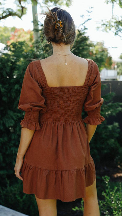 Damen Minikleid Schulterfrei Elastisch Puffärmel