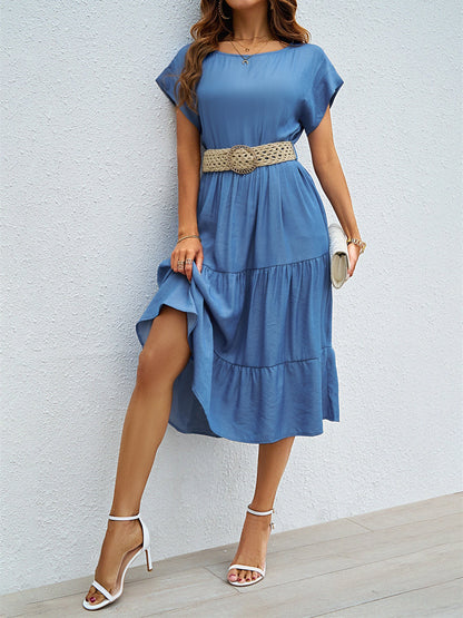 Damen Midi-Kleid Fließend Voluminöser Rock Norvielle