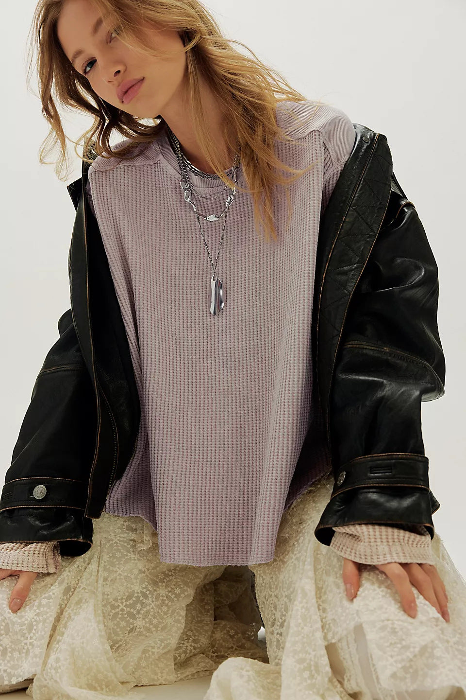 Damen Oversized Pullover Strukturiert Norvielle Beige