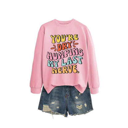 Damen Sweatshirt Comic-Slogan Lässig Norvielle