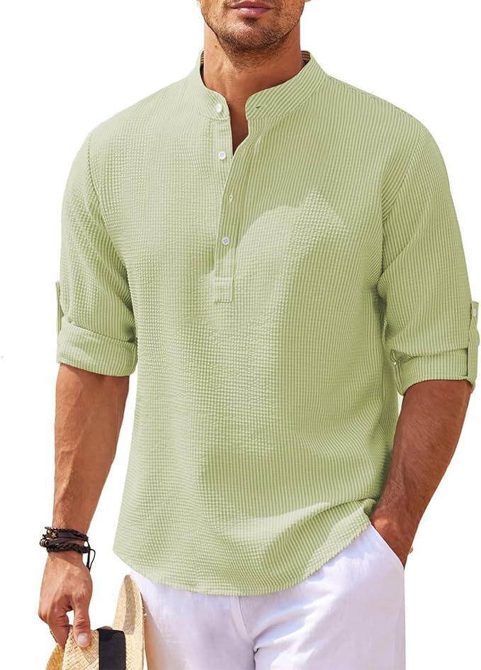 Herren Henley Hemd Langärmlig Lässig