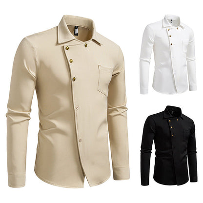 Herren Hemd Asymmetrisches Knopfdesign Elegantes Norvielle
