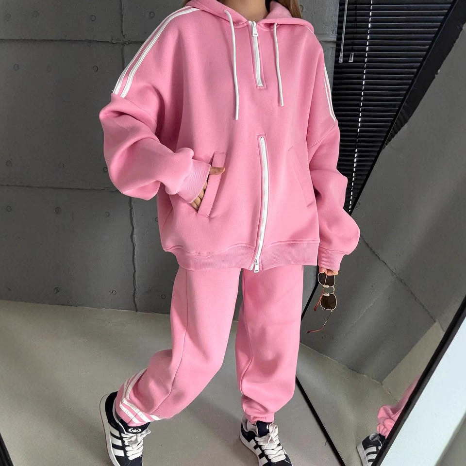 Damen Hoodie Doppelreißverschluss Lässiger Schnitt Norvielle