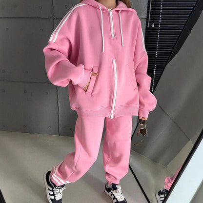 Damen Hoodie Doppelreißverschluss Lässiger Schnitt Norvielle