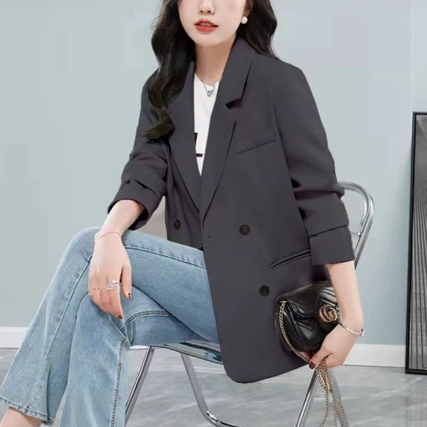 Damen Oversized Blazer Doppelter Knopfleiste Stylisch