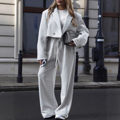 Damen Oversized Anzug Elastischer Bund