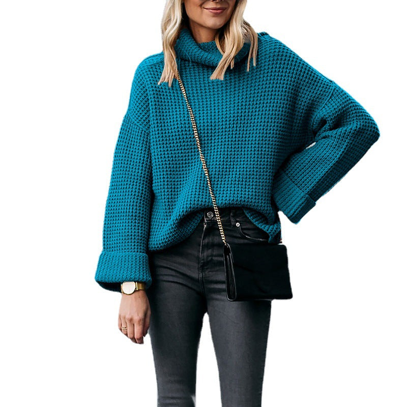 Damen Pullover Hochkragen Strukturmuster Norvielle