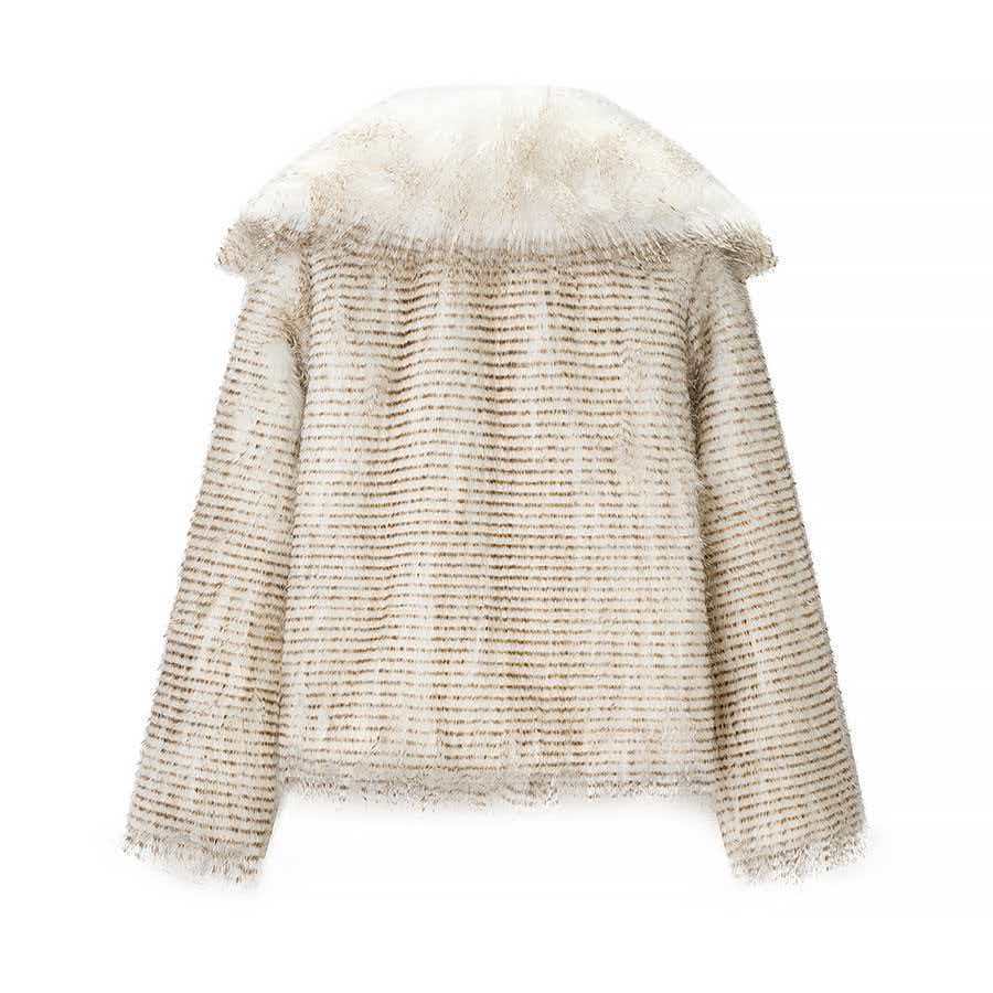 Damen Kunstpelzjacke Stilvoller Kragen Norvielle