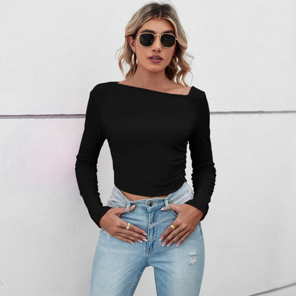 Damen Crop- Rüschendetails Elegantes Design Norvielle