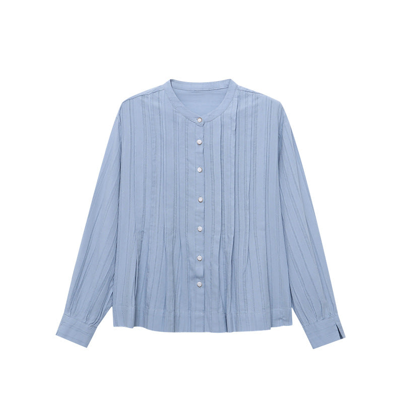Damen Bluse Strukturiert Stehkragen Elegantes Design Norvielle