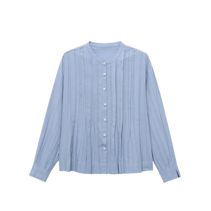 Damen Bluse Strukturiert Stehkragen Elegantes Design Norvielle