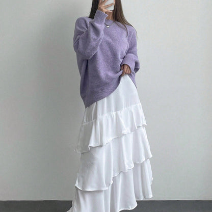Damen Pullover Weiches Strukturmaterial Eleganter Schnitt Norvielle