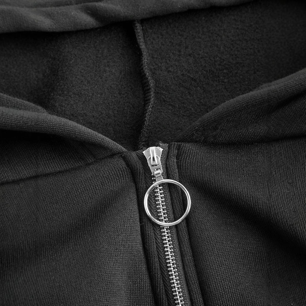 Damen Cropped Hoodie Norvielle mit Reißverschluss und Voluminösen