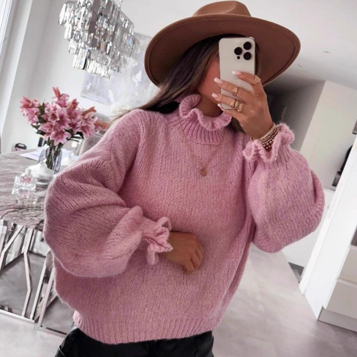 Damen Rollkragenpullover Voluminöse Ärmel Norvielle - Norvielle
