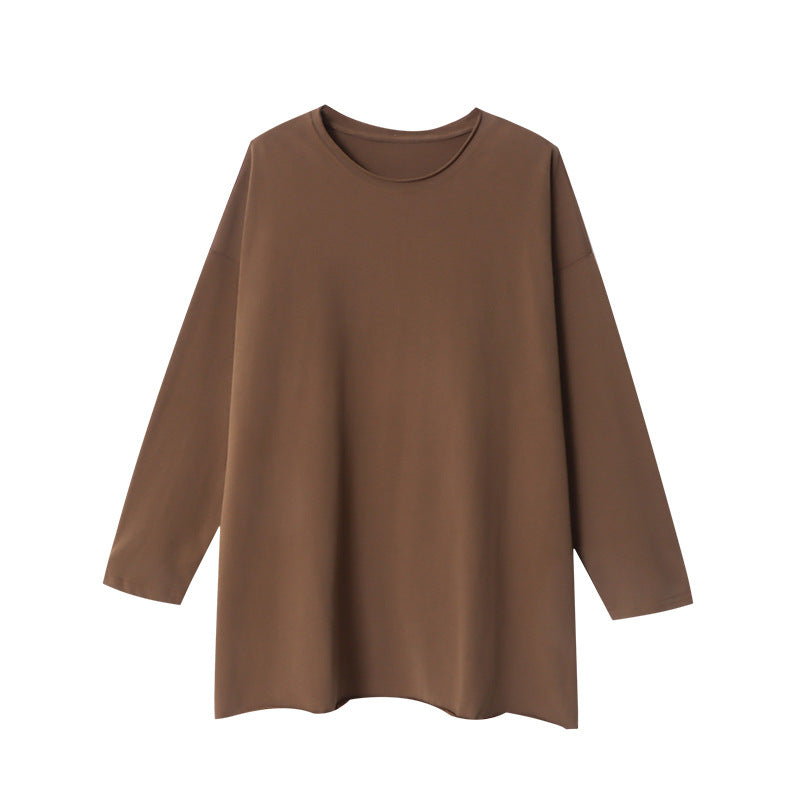 Damen Langarmshirt Gerader Schnitt V-Ausschnitt Norvielle