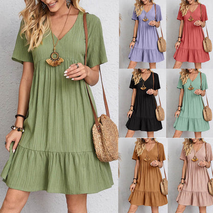 Damen Viskose-Kleid mit Raffungen Weit Norvielle - Norvielle