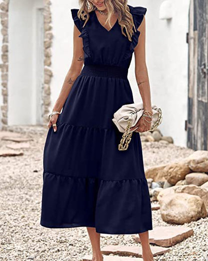 Damen Langarm-Kleid mit Volumenrock Norvielle