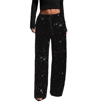 Damen Palazzo-Hose Paillettenbesatz