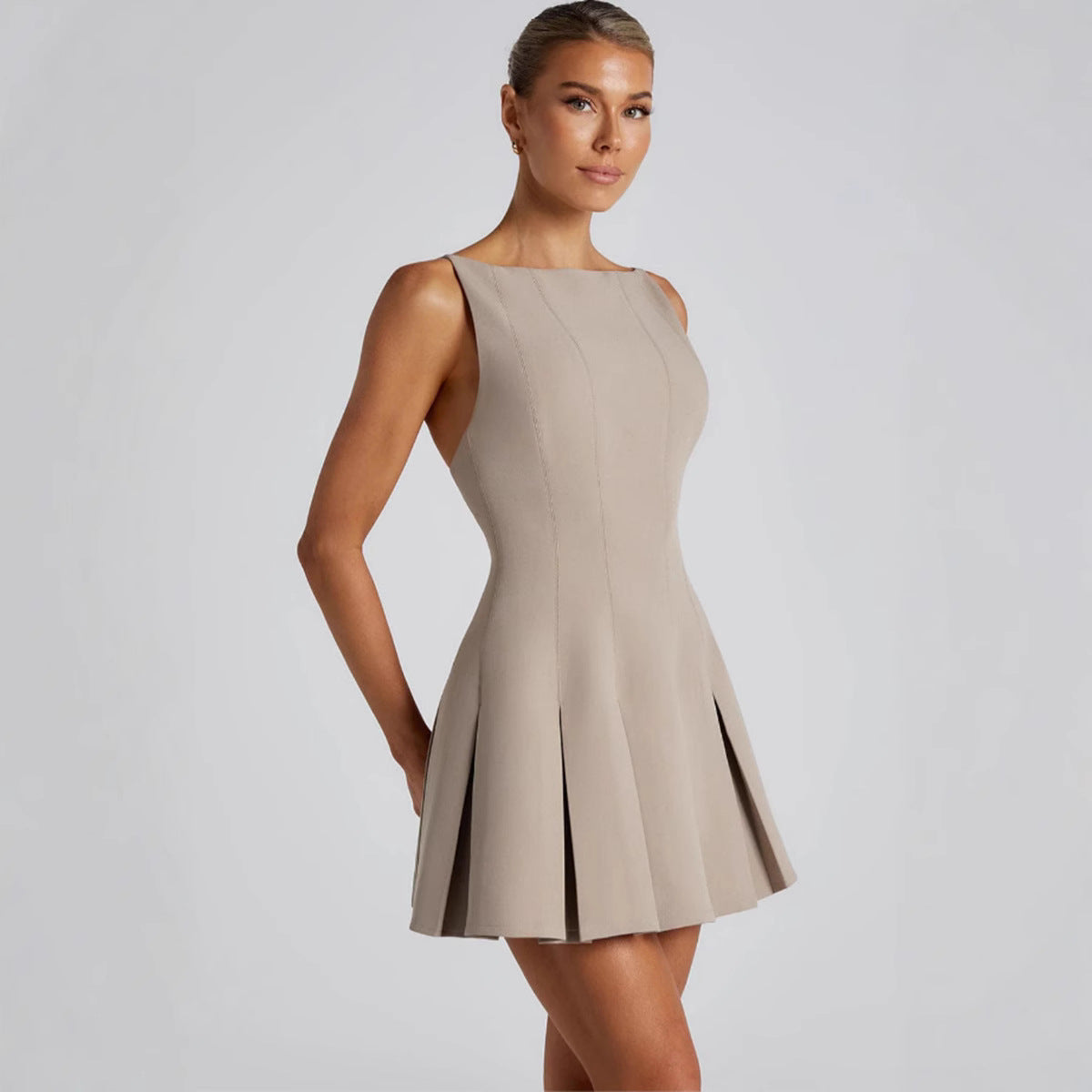 Damen Freizeitkleid Schwingrock Eleganter Schnitt Norvielle