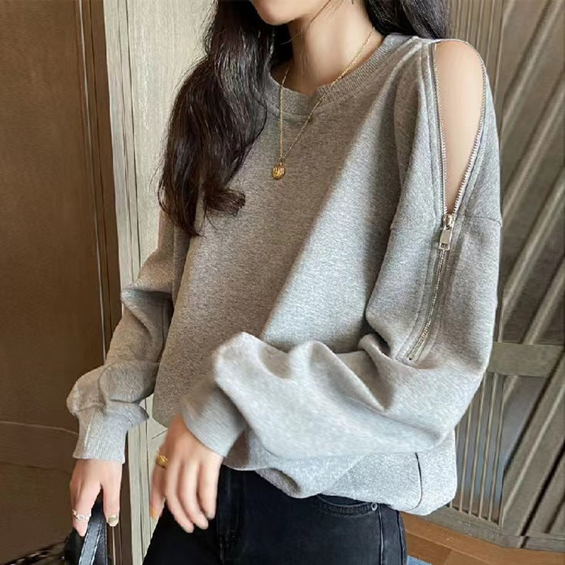Damen Oversized Pullover Offene Schultern Modern Design - Norvielle