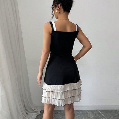 Damen Sommerkleid Rüschen Dekorative Träger Norvielle