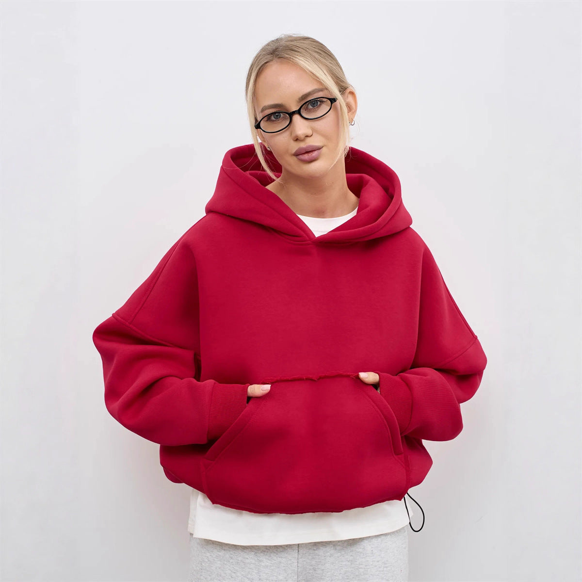 Damen Oversized Kapuzenpullover Lässiger Schnitt Mit Seitentaschen