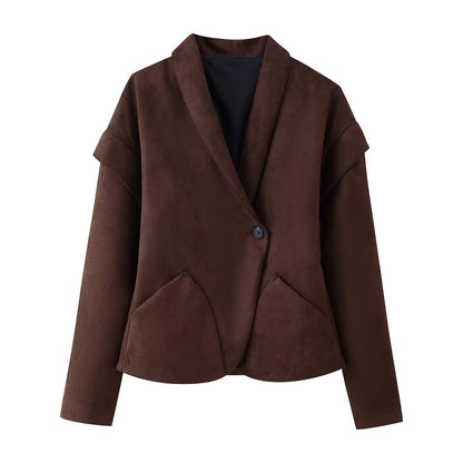 Damen Blazerjacke Elegantes Design Praktische Taschen