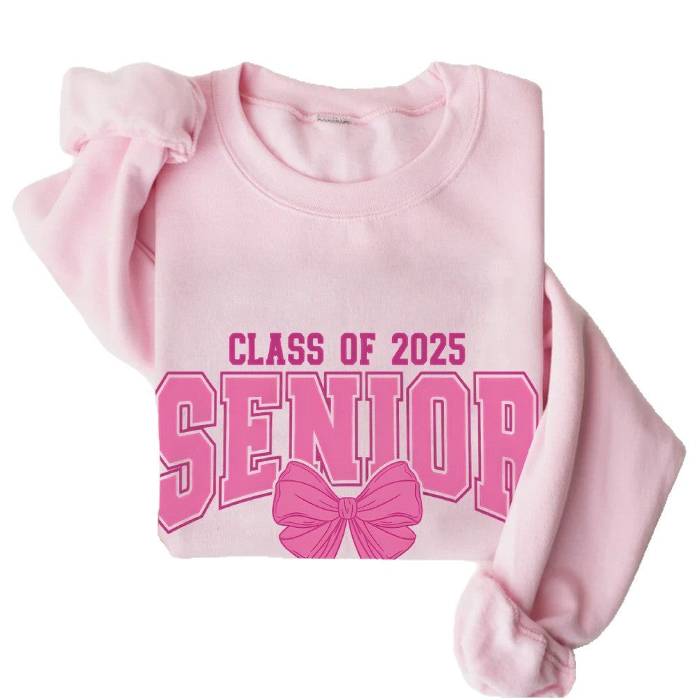 Damen Sweatshirt Abschlussjahr Schleifendesign Grau
