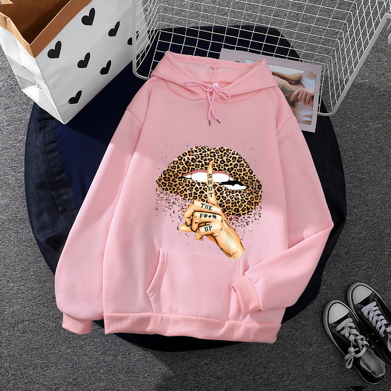 Damen Hoodie Leopardenmotiv Norvielle