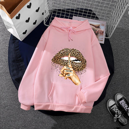 Damen Hoodie Leopardenmotiv Norvielle