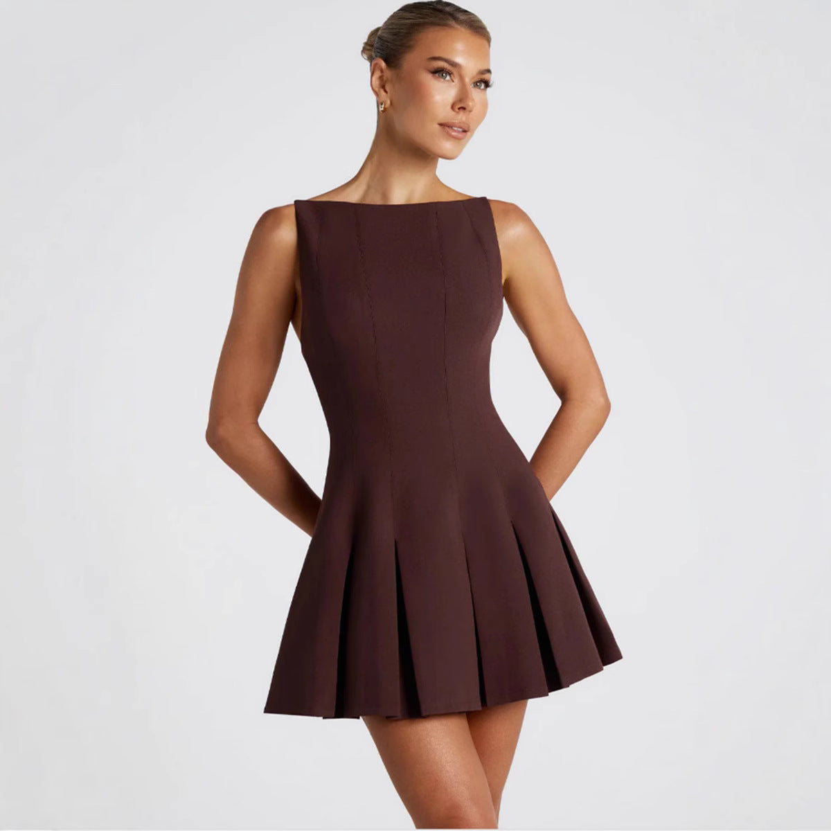 Damen Freizeitkleid Schwingrock Eleganter Schnitt Norvielle - Norvielle