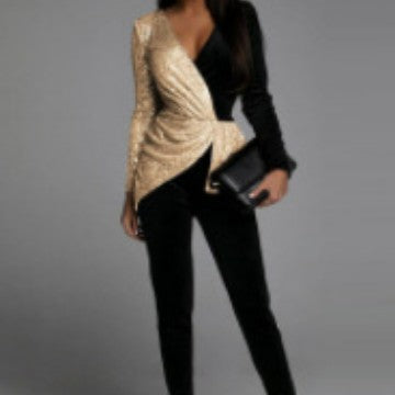 Damen Jumpsuit schimmernd Tailliert Norvielle