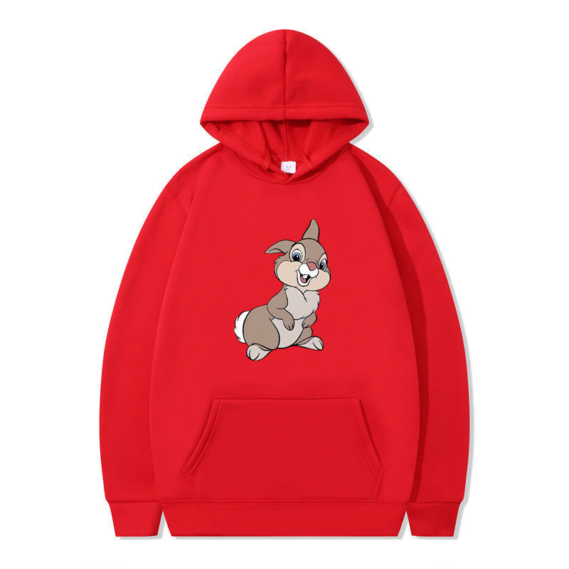 Damen Pullover Kapuzenpullover mit Kängurutasche und Hasen-Design