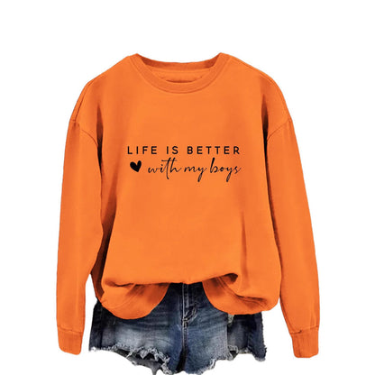 Damen Rundhals-Sweater mit Aufdruck Norvielle
