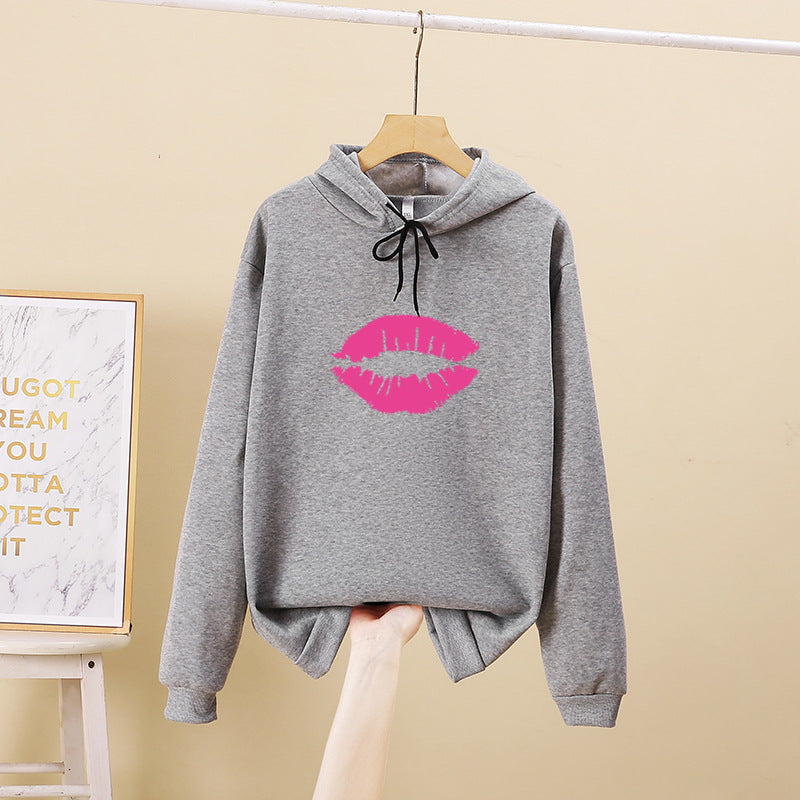 Damen Hoodie Lippenmotiv Norvielle