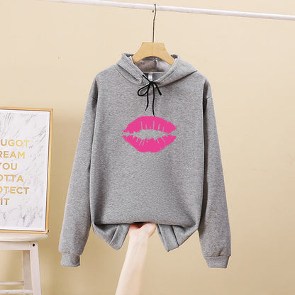 Damen Hoodie Lippenmotiv Norvielle
