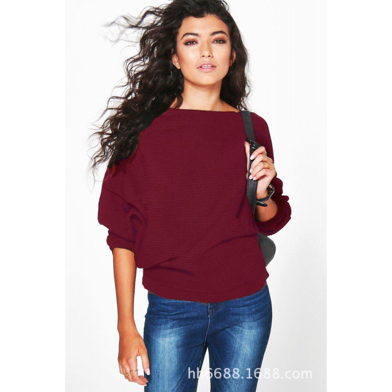 Damen Oversized Pullover Weite Ärmel Struktur Norvielle