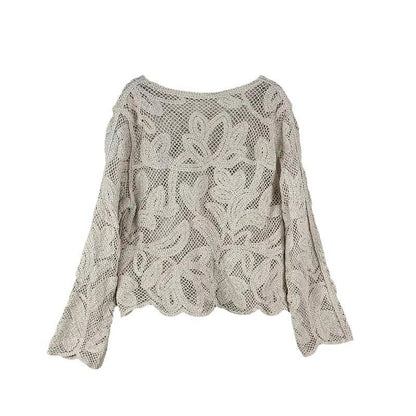 Damen Strickjacke Häkeloptik Norvielle
