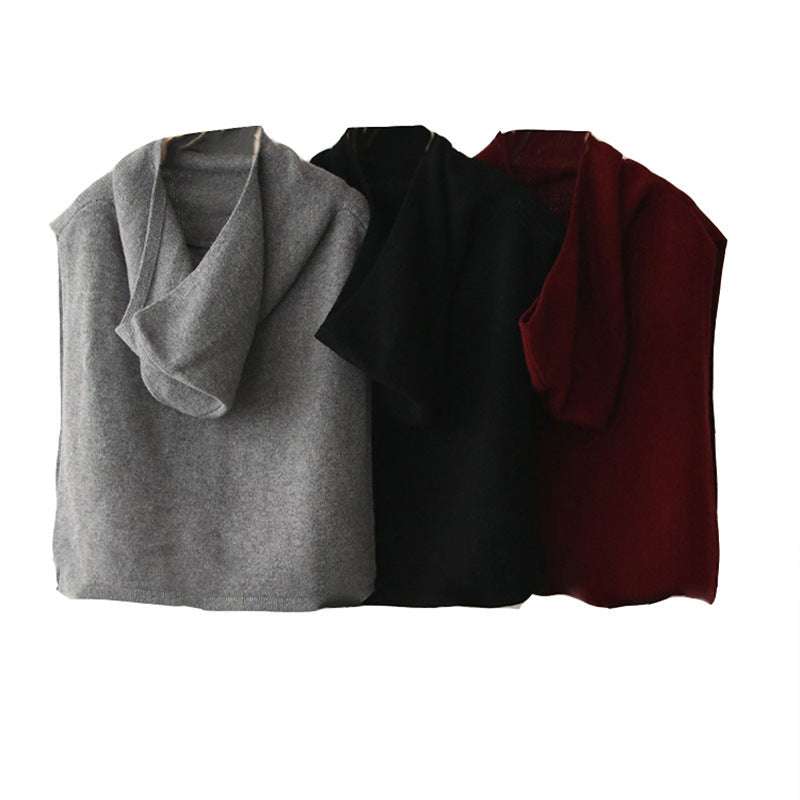 Damen Strickpullover mit Kapuze Kuschelfleece Norvielle